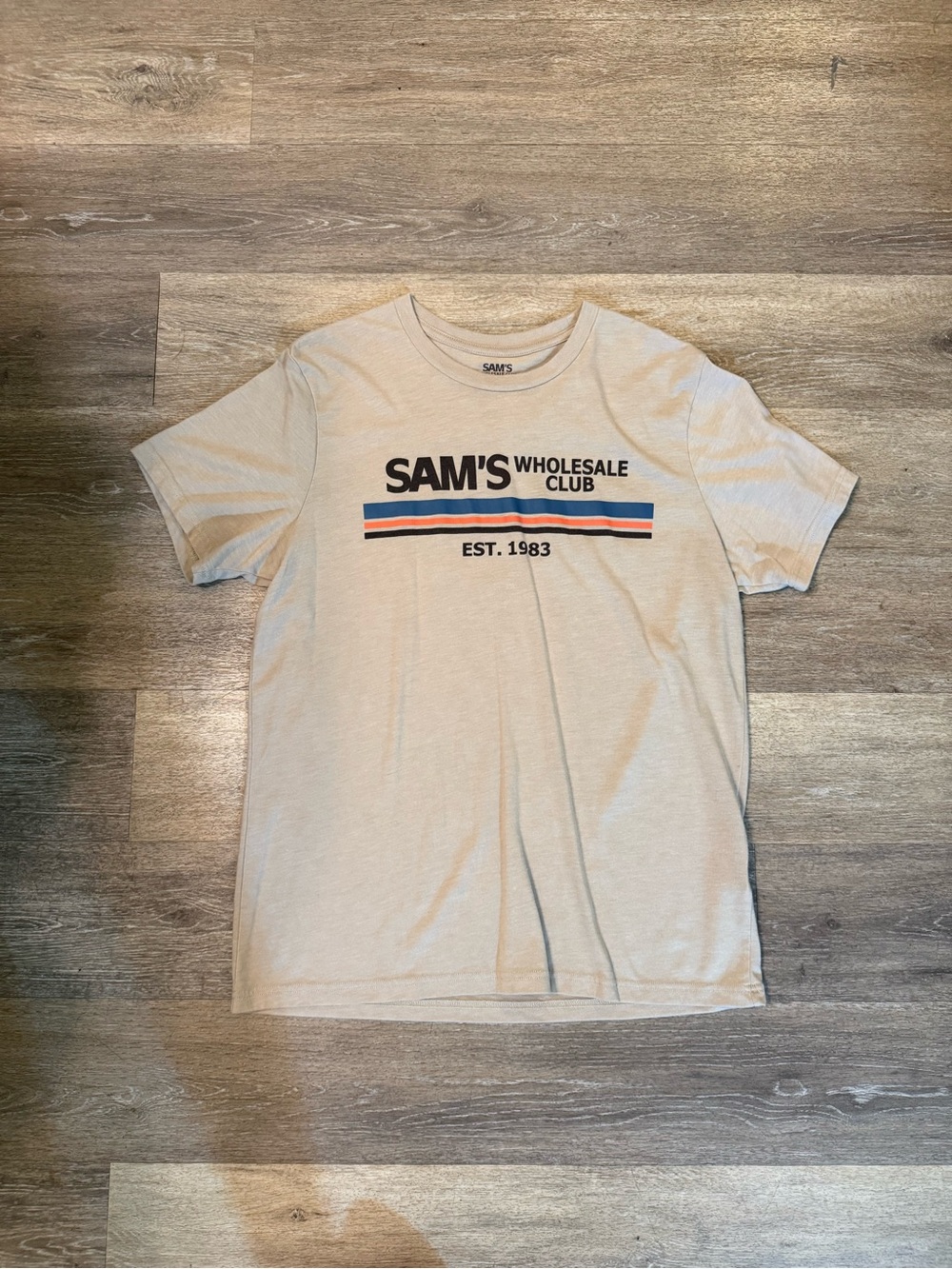 Sam's Wholesale Club Cream Logo Short Sleeve Tee